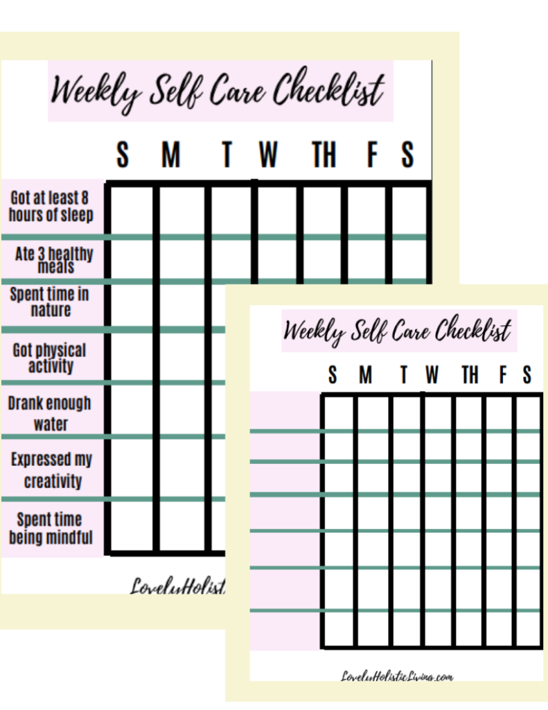 Free Printable Weekly Self Care Checklists Lovely Holistic Living